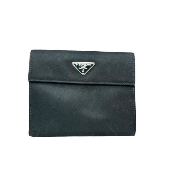 PRADA Milano Unisex Tessuto Nylon/Leather Compact Men’s Wallet Made In Italy - Picture 1 of 12